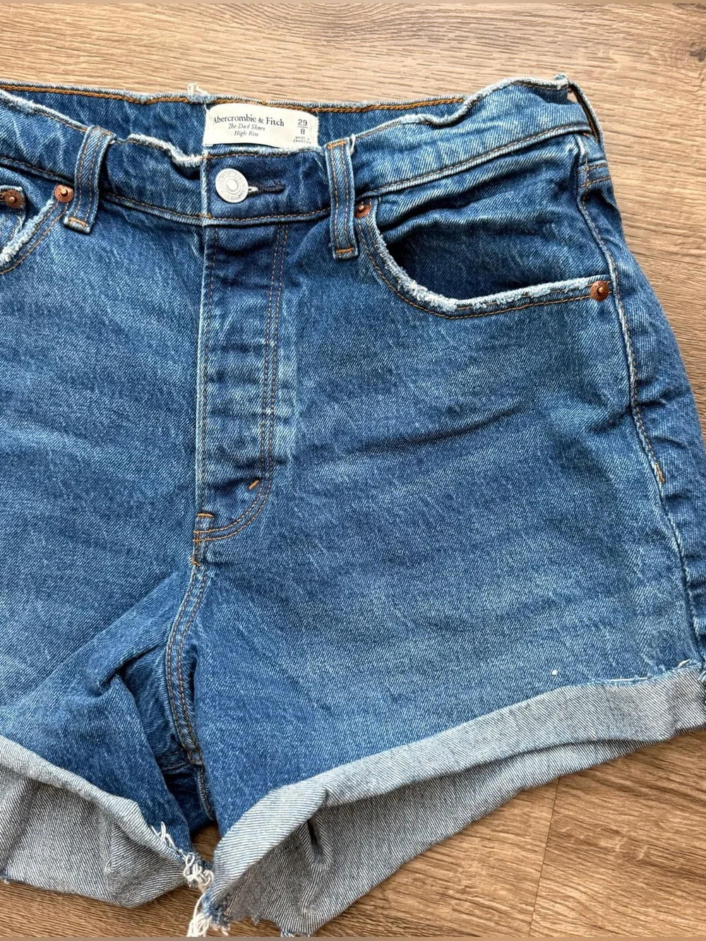 Abercrombie & Fitch The Dad Short High Rise Denim Shorts